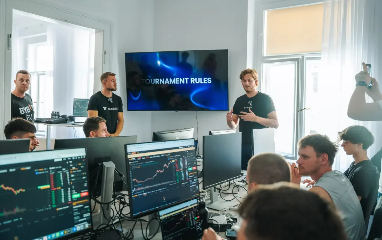 Traders at the Mubite live tournament in Prague 4