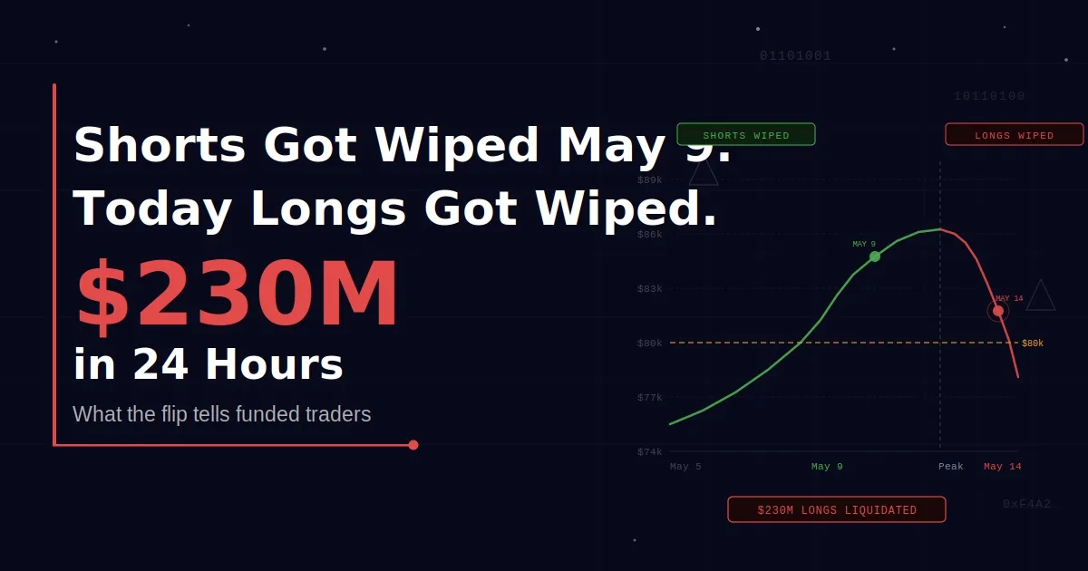 Two Weeks Ago It Was Shorts. Today $230M in Longs Got Wiped – Here Is What the Flip Tells