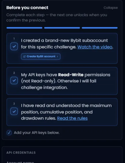 Connecting Bybit to Mubite