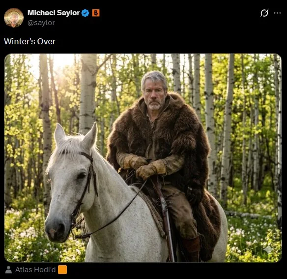 Michael Saylor tweet saying that the winter is over. Source: x.com